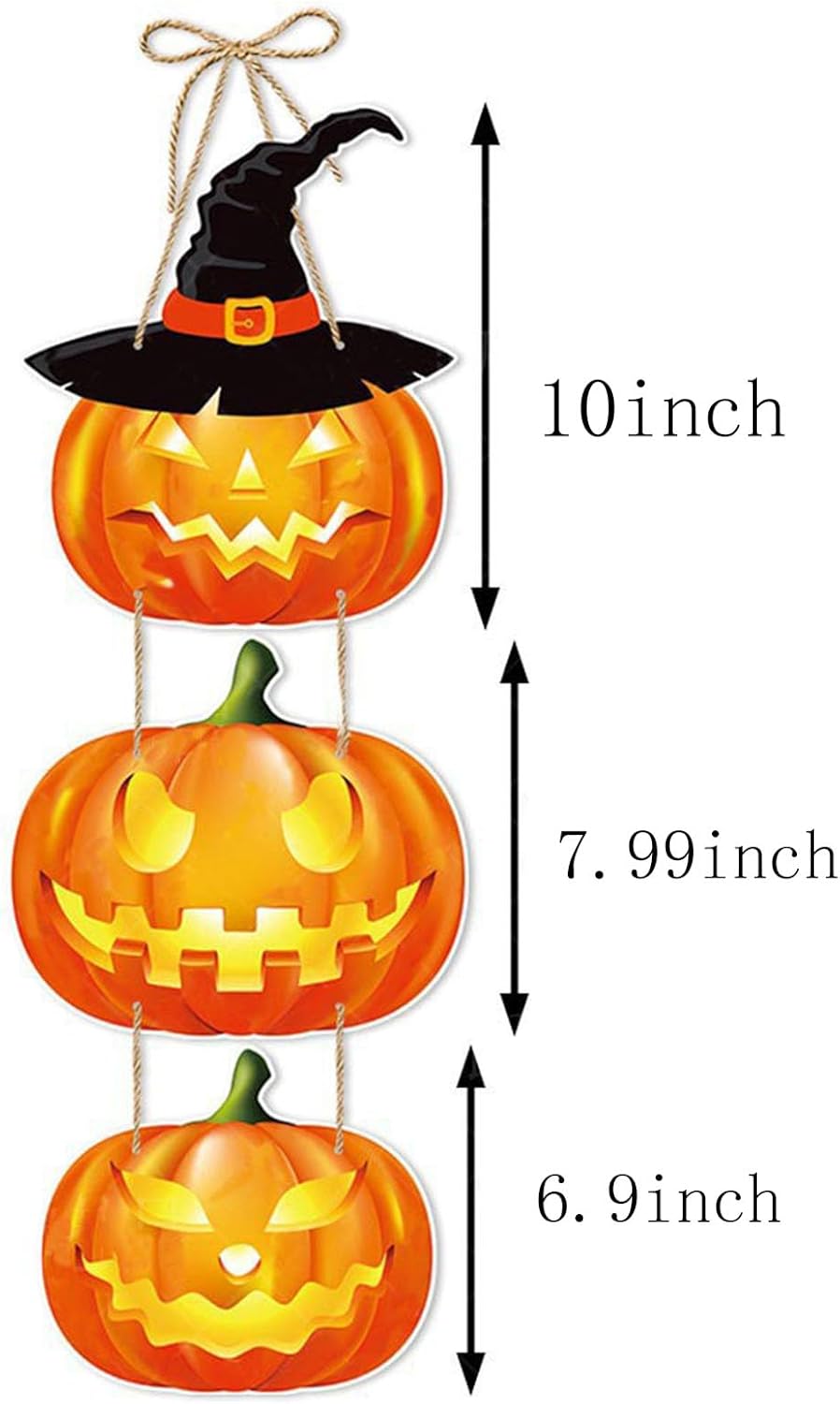 Roffiy 24 Inch Halloween Wall Pediment Pumpkin Door Ornaments