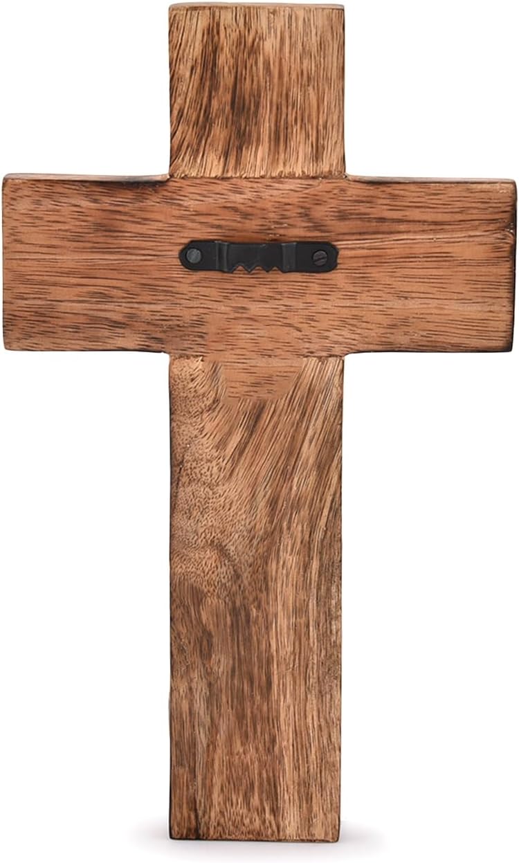 NIRMAN Mango Wood Religious Cross Wall Hanging Decor