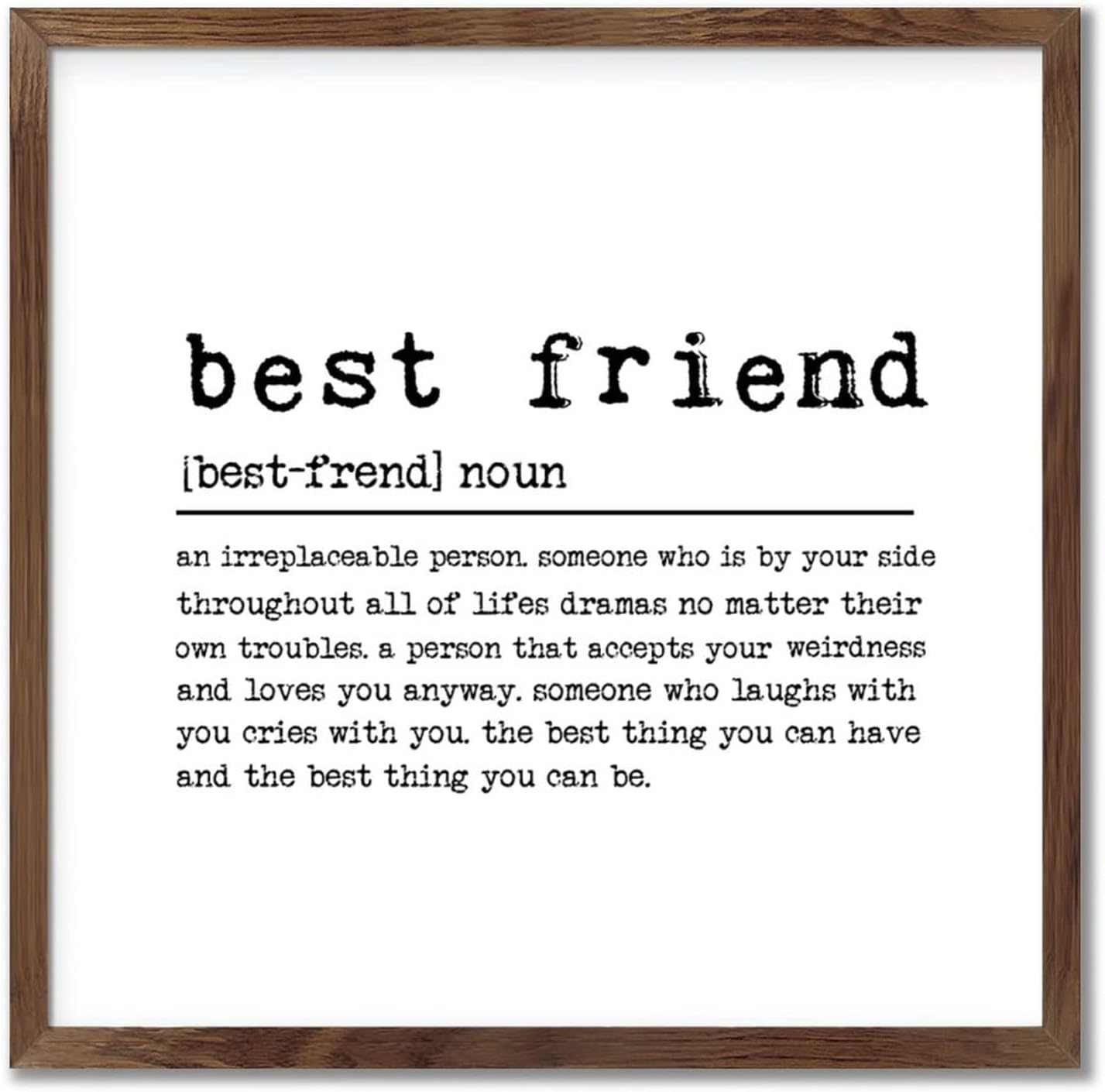 Rustic Framed Wood Sign Best Friend Home Decor Wall Art