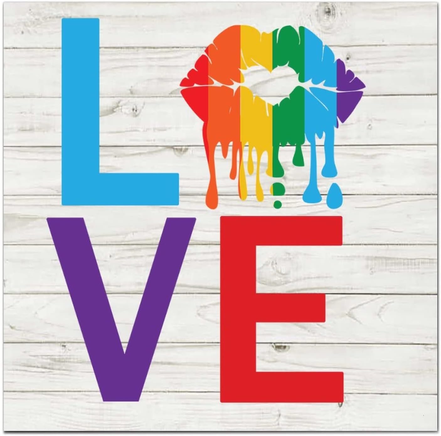Pride Parade Love Wood Signs 6x6 Wall Art