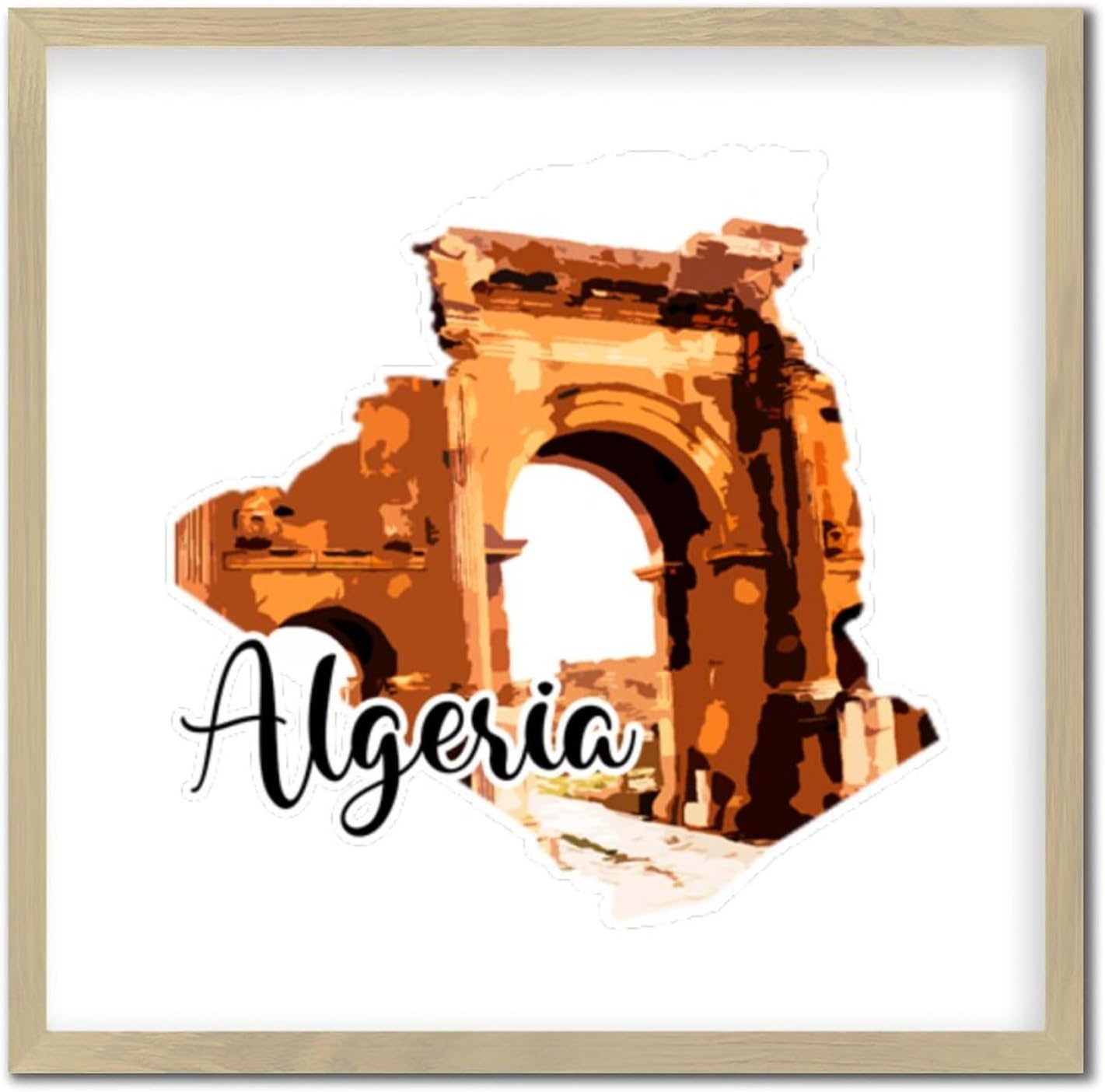 Personalized Wood Framed Sign for Algerian Wall Art