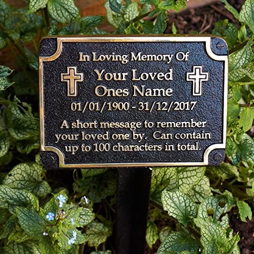 Personalized Memorial Cross in Brass for Loved Ones