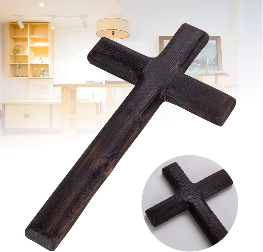 Kakalote Black Wooden Wall Cross Christian Decor