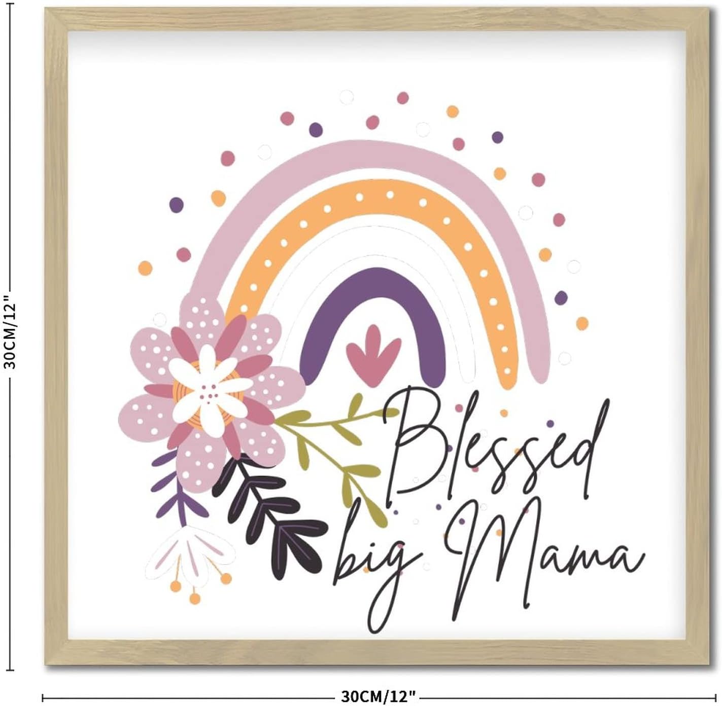 Blessed Big Mama Framed Wood Sign 12x12in