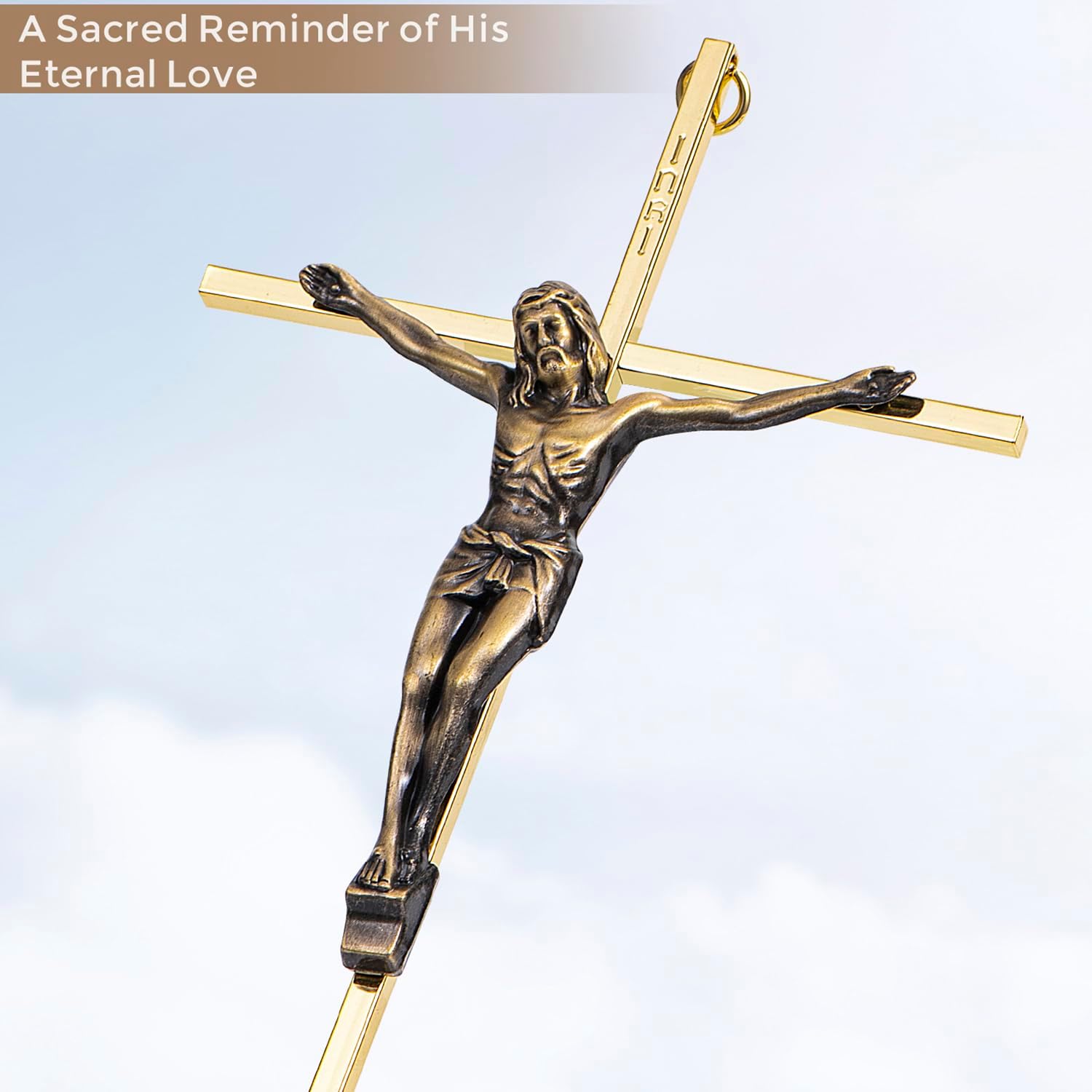 ACHIBANG 10 Inch Gold Crucifix Wall Cross