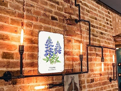 ALREAR Texas Bluebonnet Wall Art Decor 12x8 Inch
