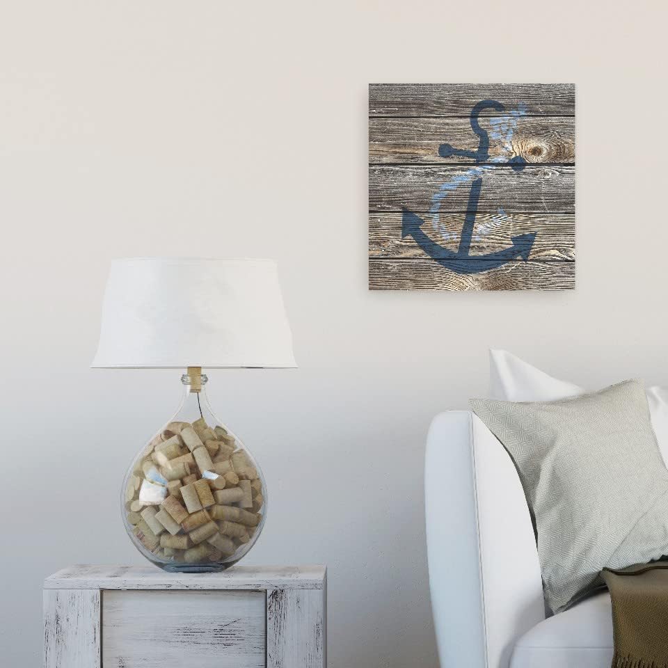 Rustic Nautical Anchor Wall Decor Sign 12x12