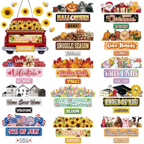 Suzile 43 Pcs Interchangeable Welcome Sign for Front Door