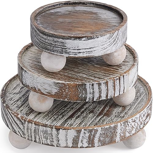 3PCS Wood Risers Decor Mini Stool Display Stand Farmhouse Style