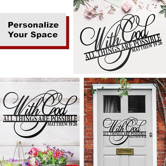 With God All Things Are Possible Metal Wall Decor