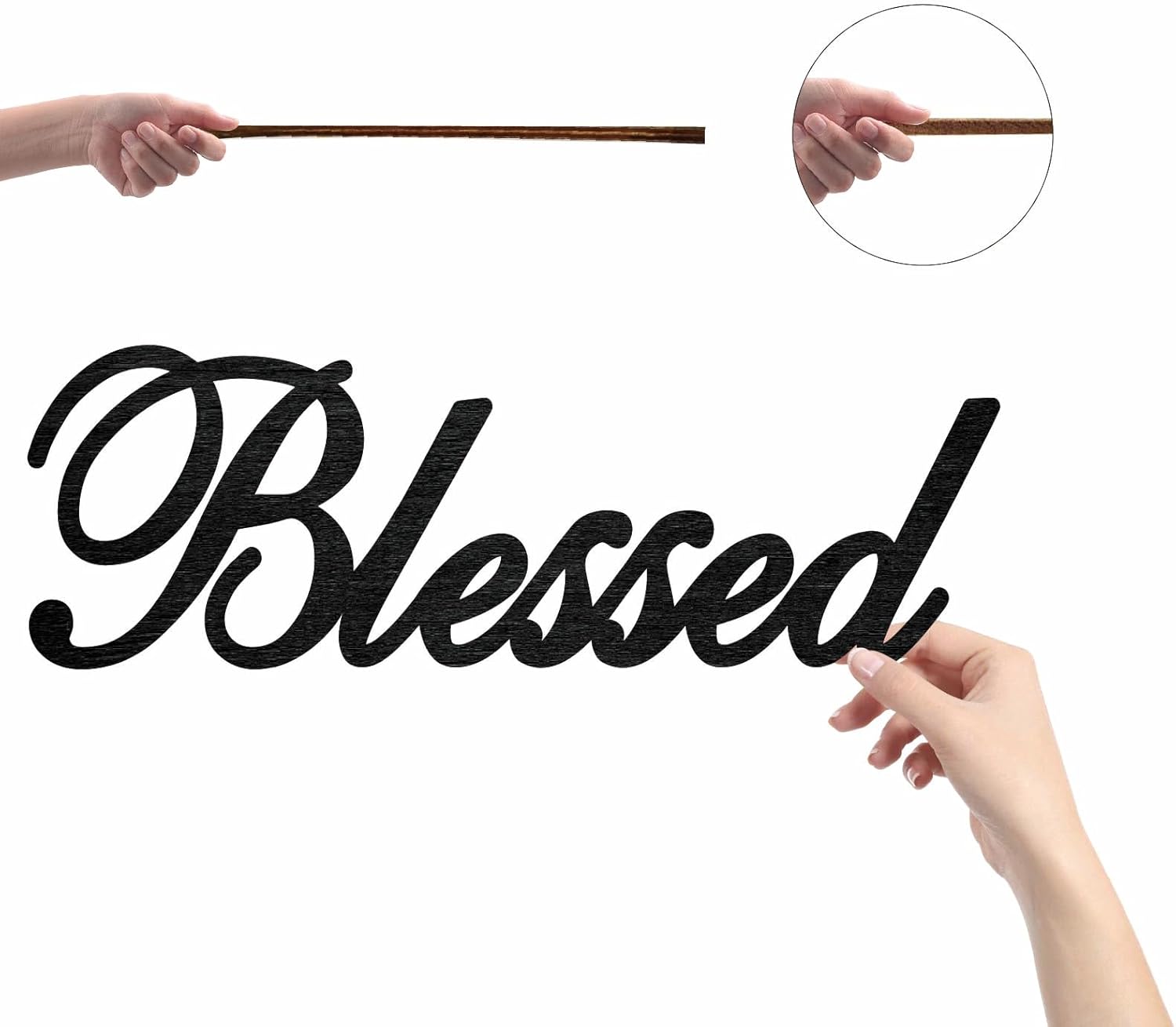 Blessed Wooden Sign Wall Decor Unfinished Letter Cutout