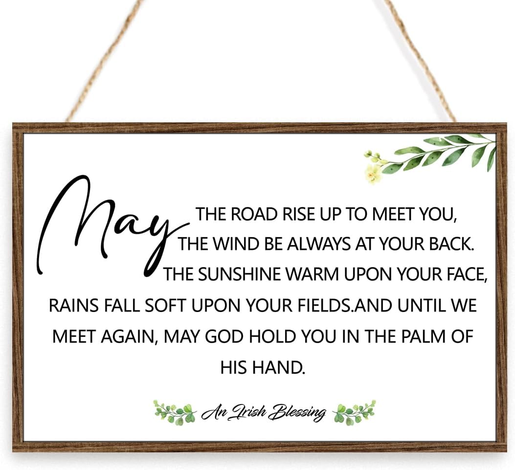 Irish Blessing Sign Wood Plaque Wall Decor