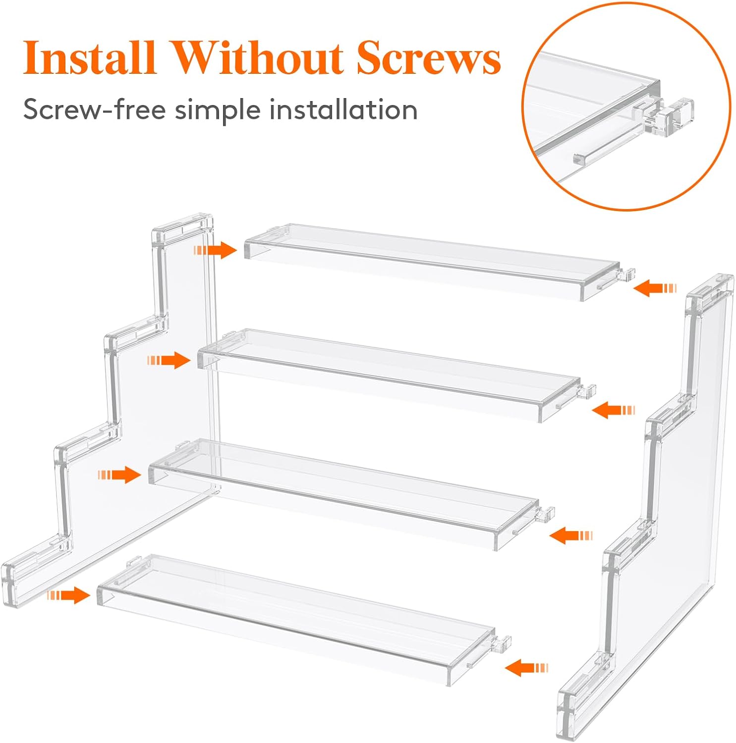 Lifewit 4 Tier Clear Display Riser Stand 9 Inch 2-Pack