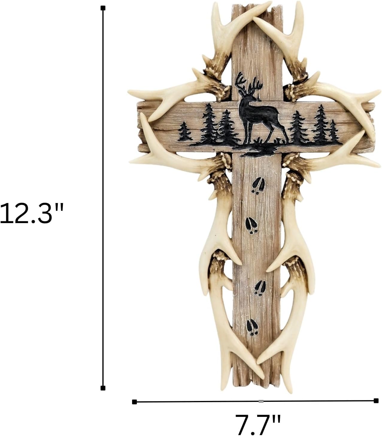 Rustic Deer Antler Wall Hanging Cross Decor