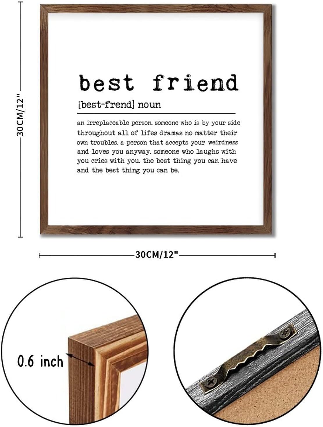 Rustic Framed Wood Sign Best Friend Home Decor Wall Art