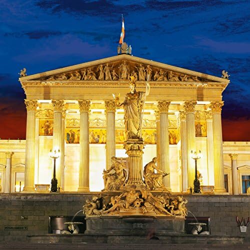 EuroGraphics Wien Palace of Justice 30x30 Blue Wall Deco