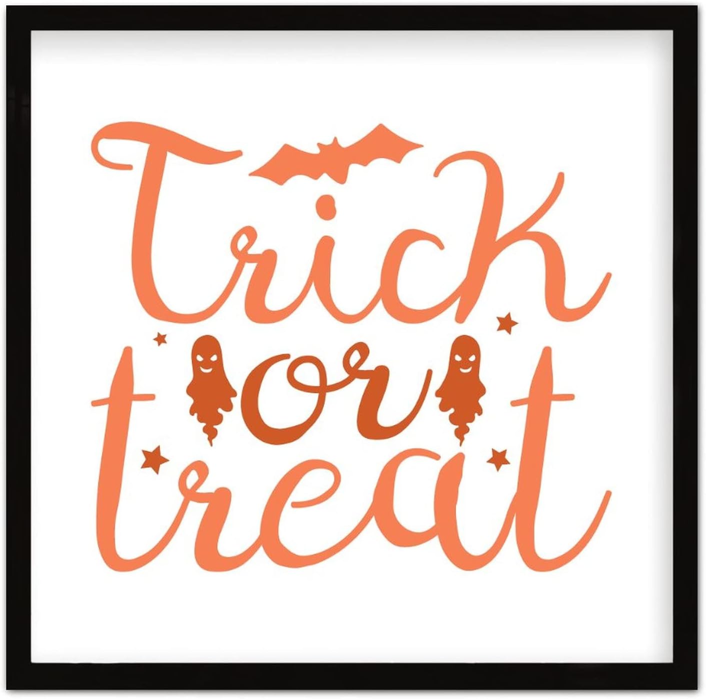 Trick Or Treat Sign Wood Framed 12x12