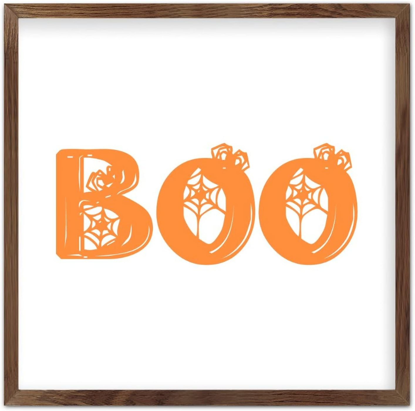 COCOKEN 12x12 Spider Web Wooden Plaque with Frame