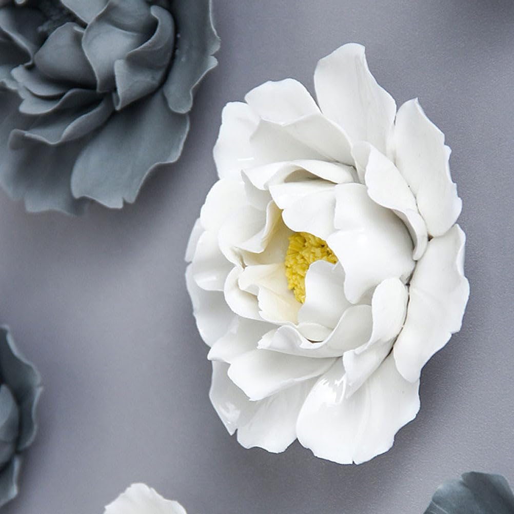 Beavorty 3D Ceramic Flower Wall Art Decor