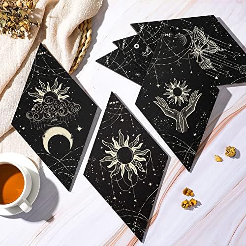 6 Pcs Black Gold Moon Phase Wall Art