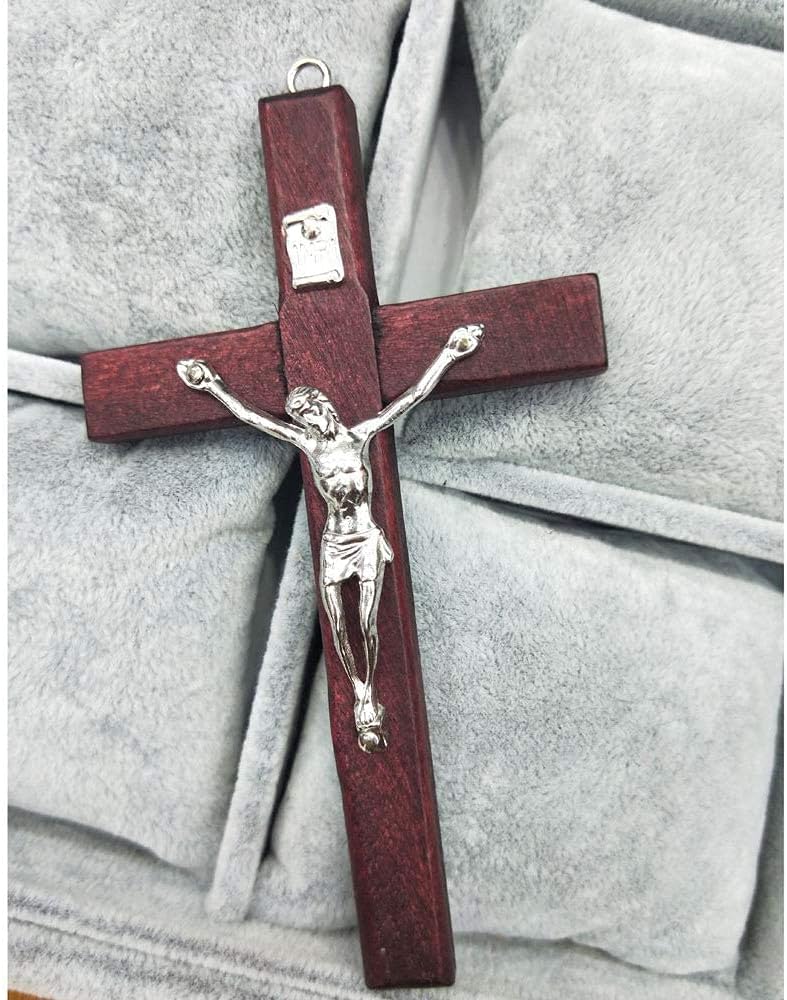 CHENGXIN Catholic Wall Cross 3 Pack Small Wooden Cross with Jesus