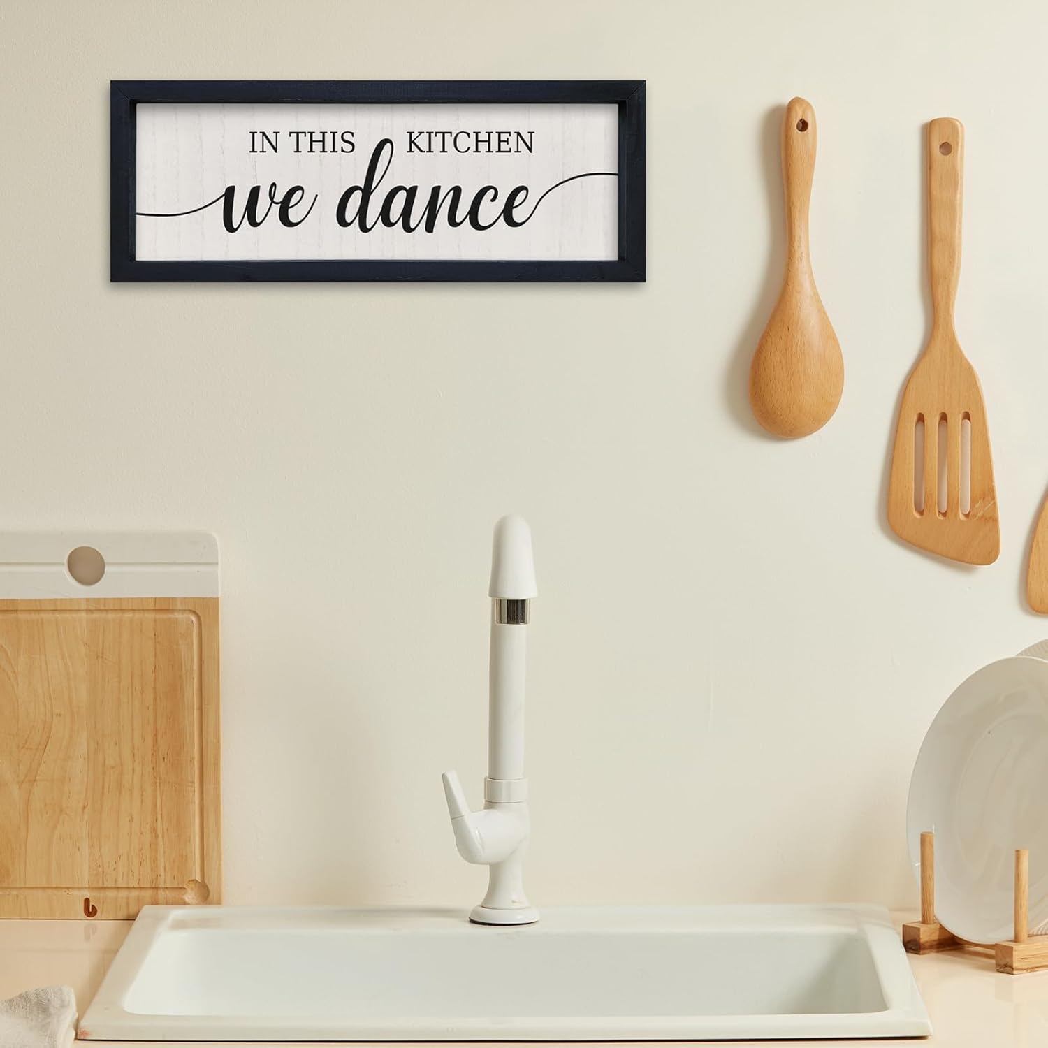 In This Kitchen We Dance Wall Sign 16x6