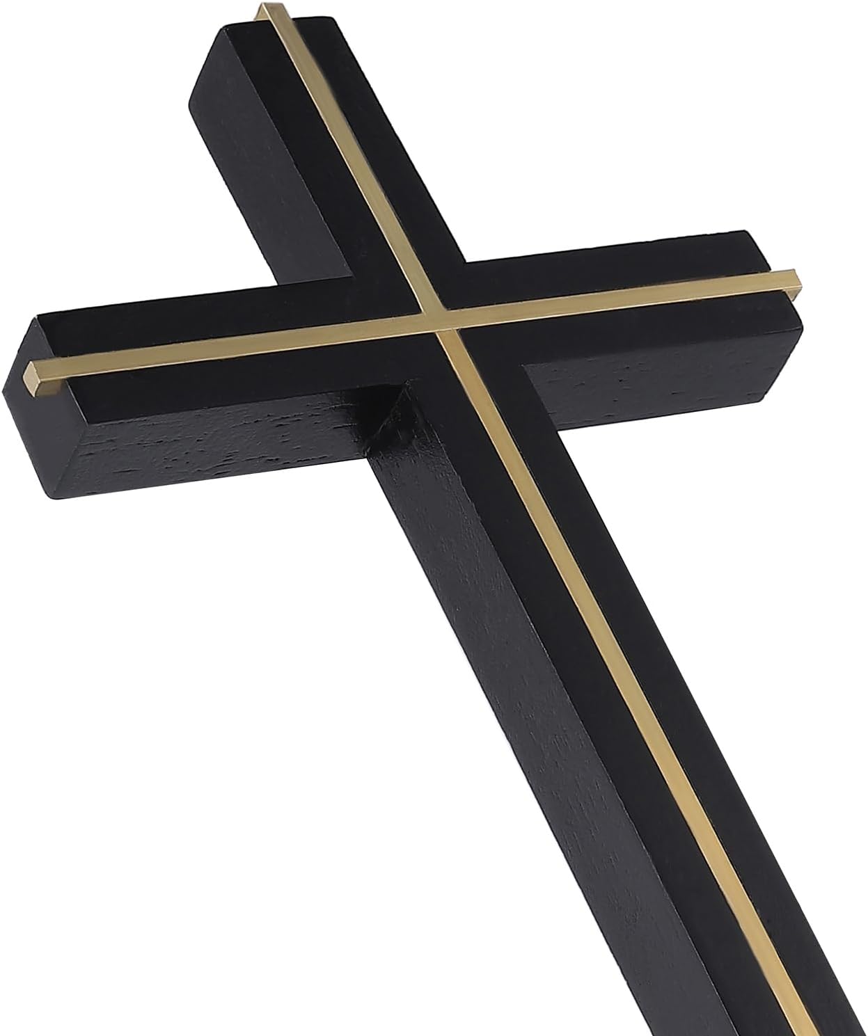 VINETEN Wall Cross Catholic Black Wood and Metal Alloy Decor