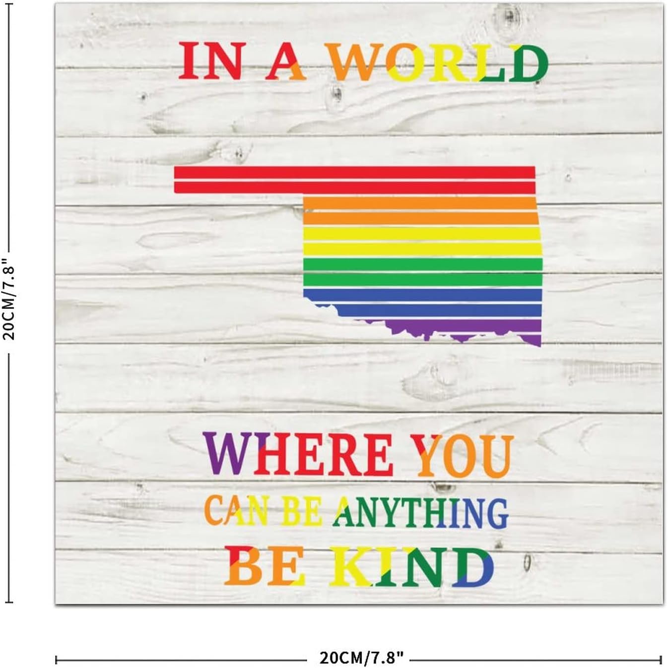 Rainbow Wood Signs Pride Parade Map Wall Art 8x8