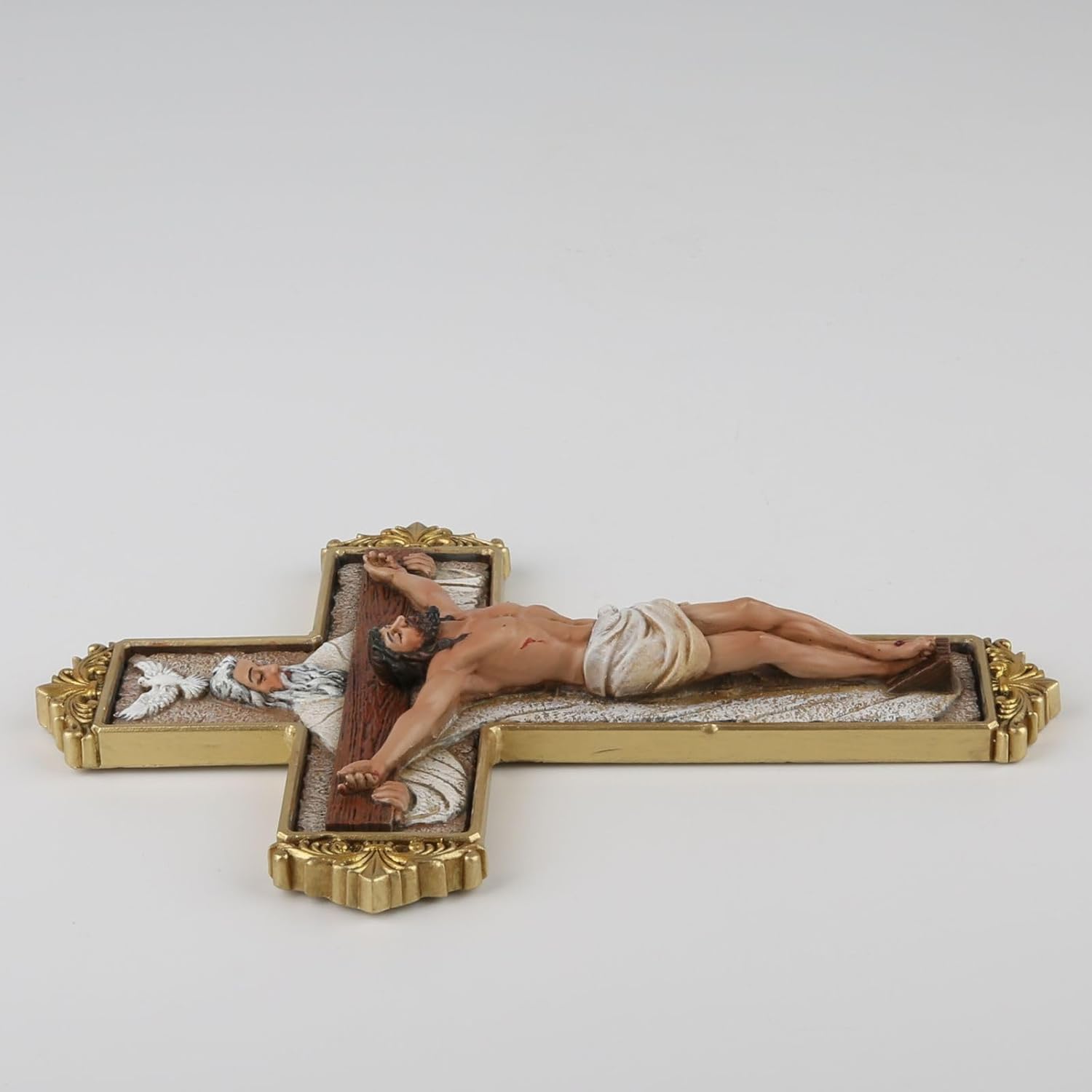 DevotedWalls Trinity Crucifix Wall Cross Hand-Crafted Catholic Art