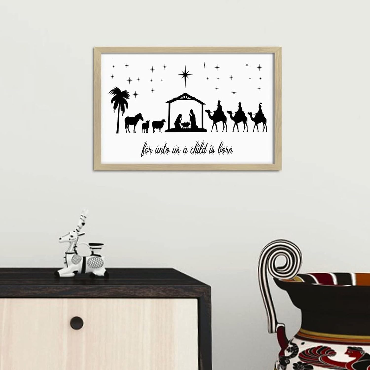 Modern Nursery Wall Decor Sign with Frame