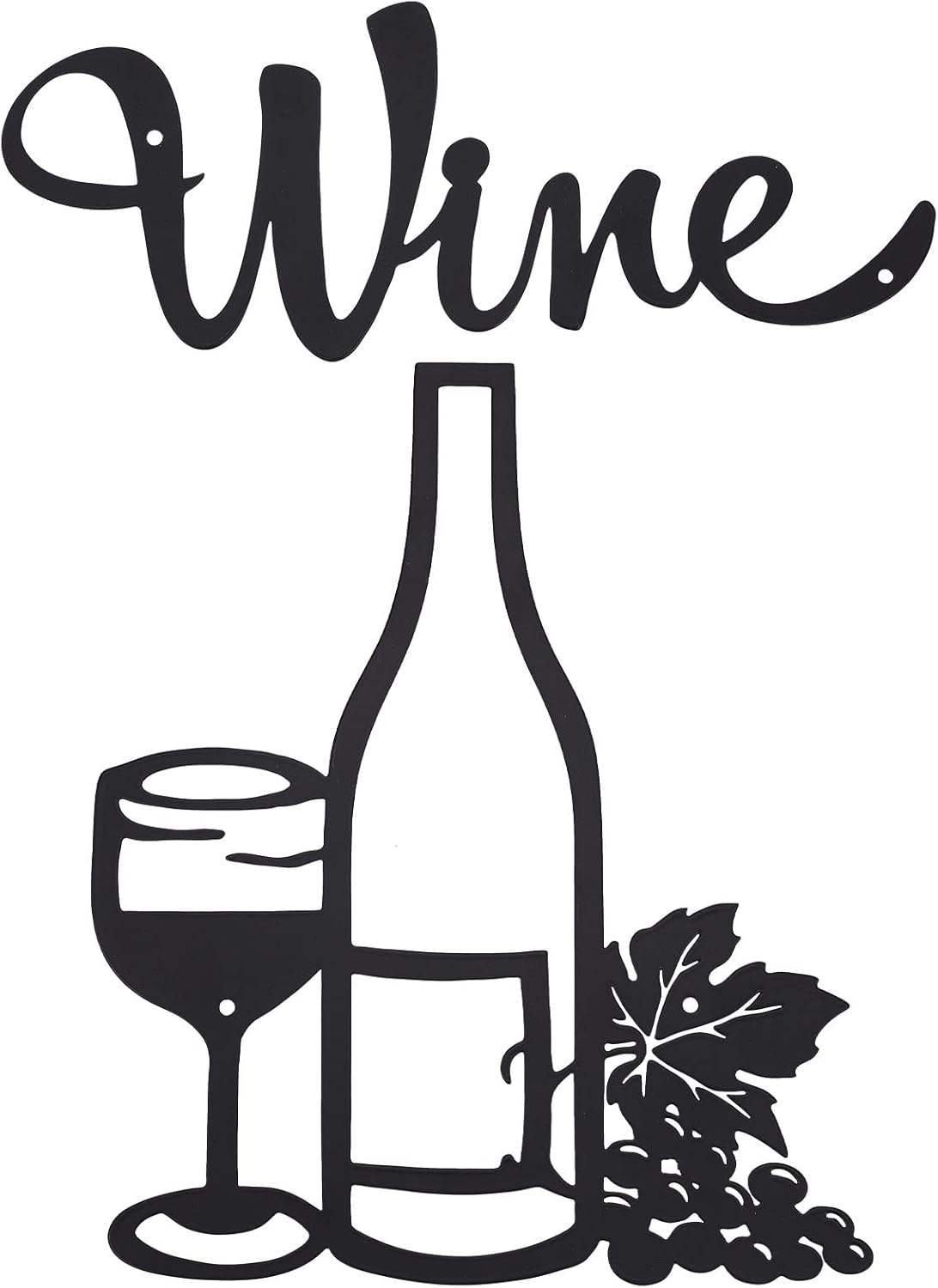 CREATCABIN 1 Set Wine Metal Wall Decor Sculptures