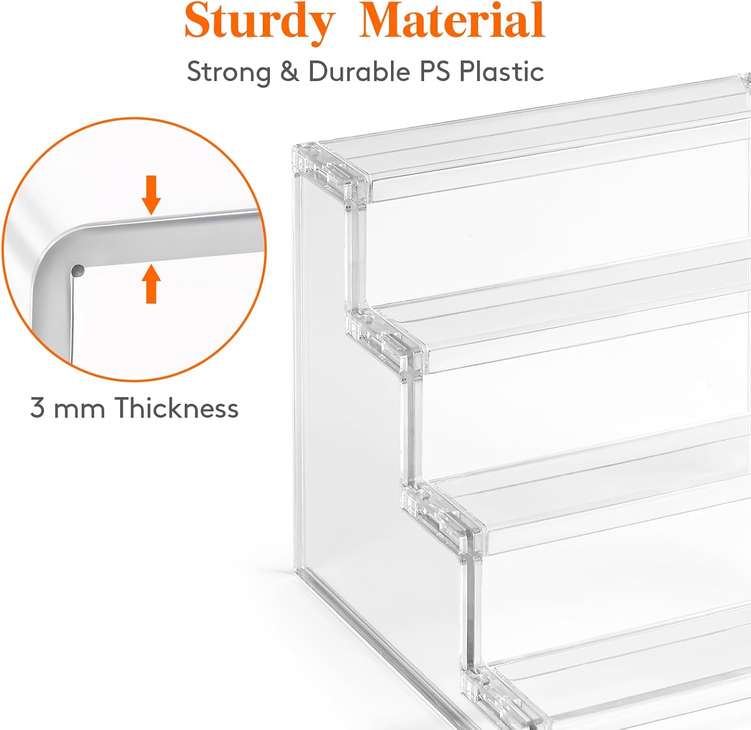 Lifewit 4 Tier Clear Display Riser Stand 9 Inch 2-Pack