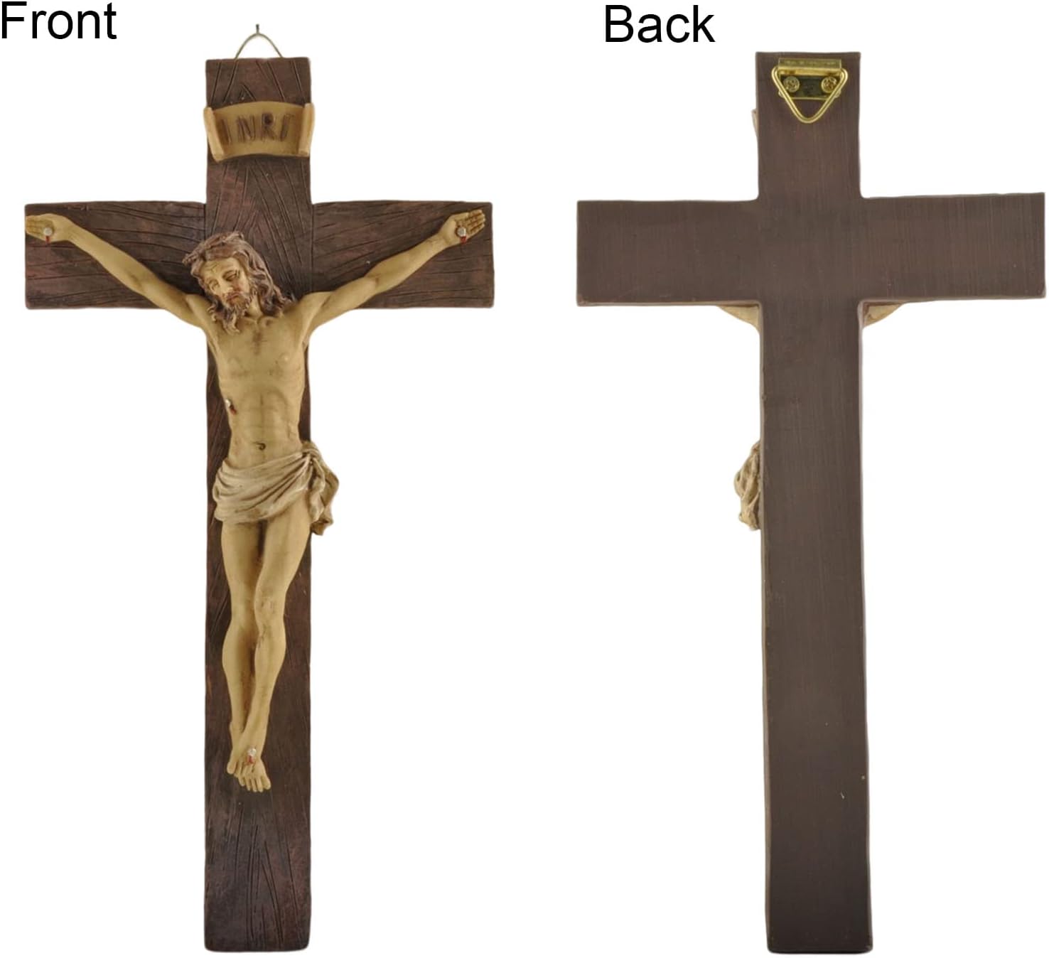 MeritMode 91 Inch Jesus Crucifix Wall Art - Handcrafted Resin Wall Cross
