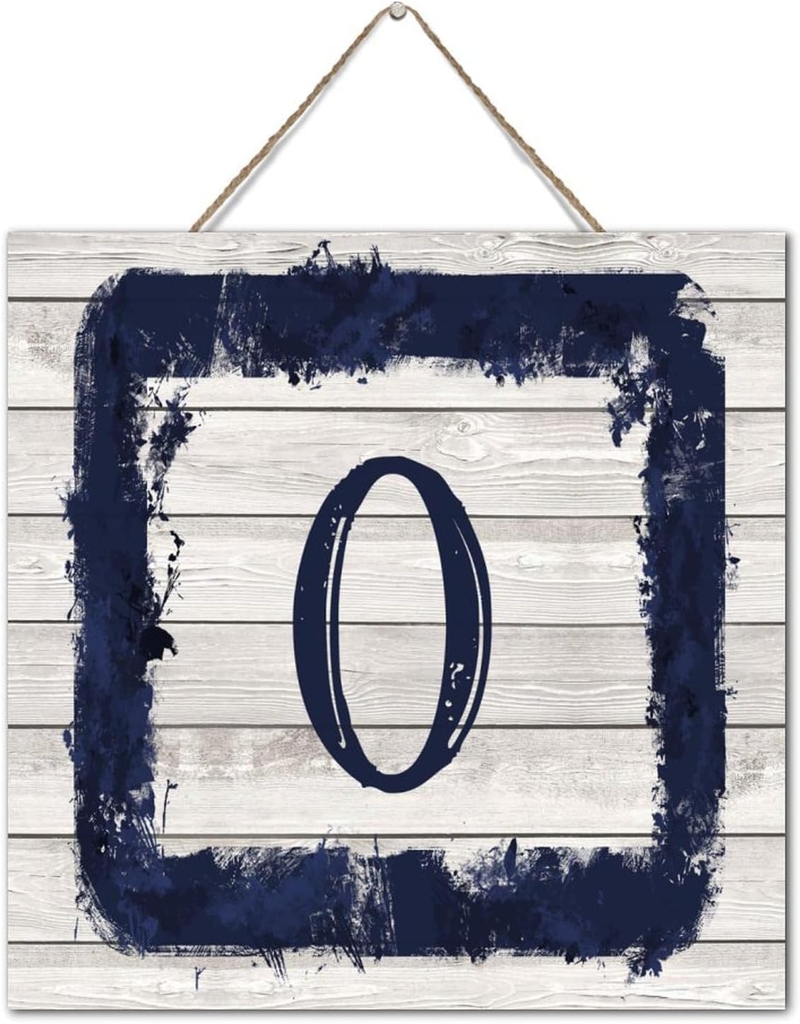 Monogram Letter O Wall Decor Wood Sign 12x12 Inch