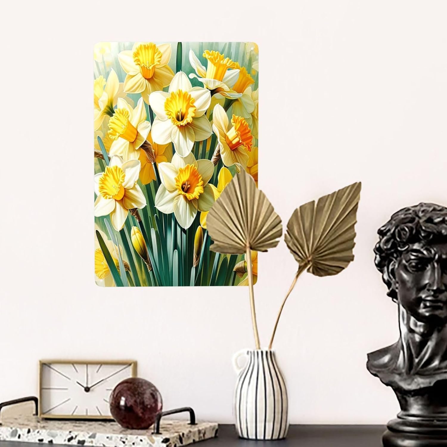 Beautiful Flowers Daffodil Metal Wall Art Sign Decor