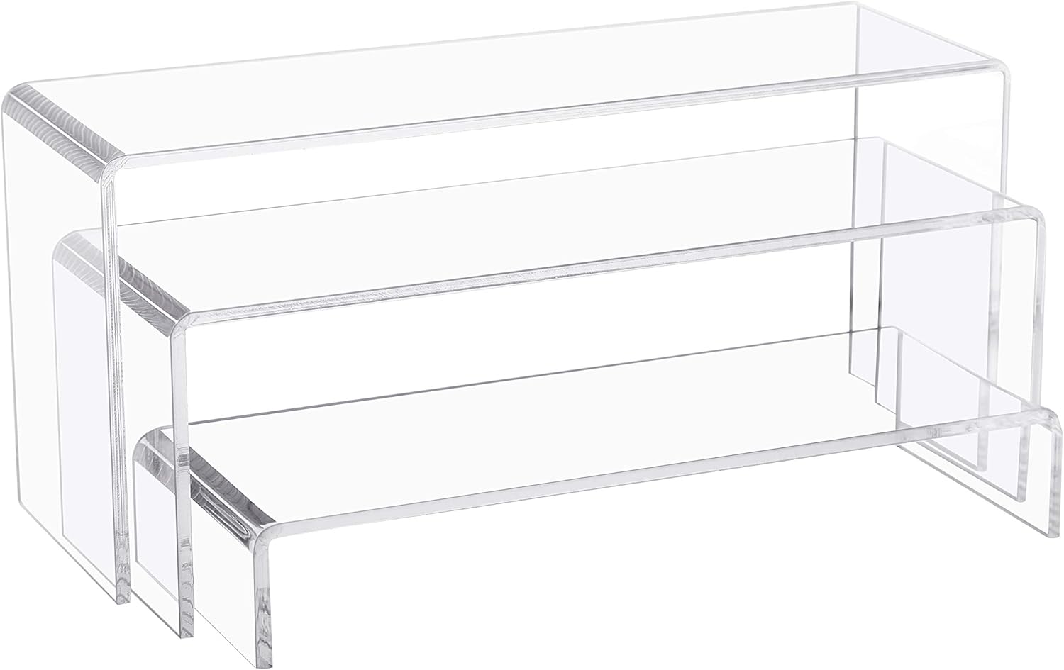 Jusalpha 3-Piece Clear Acrylic Riser Set for Home Display