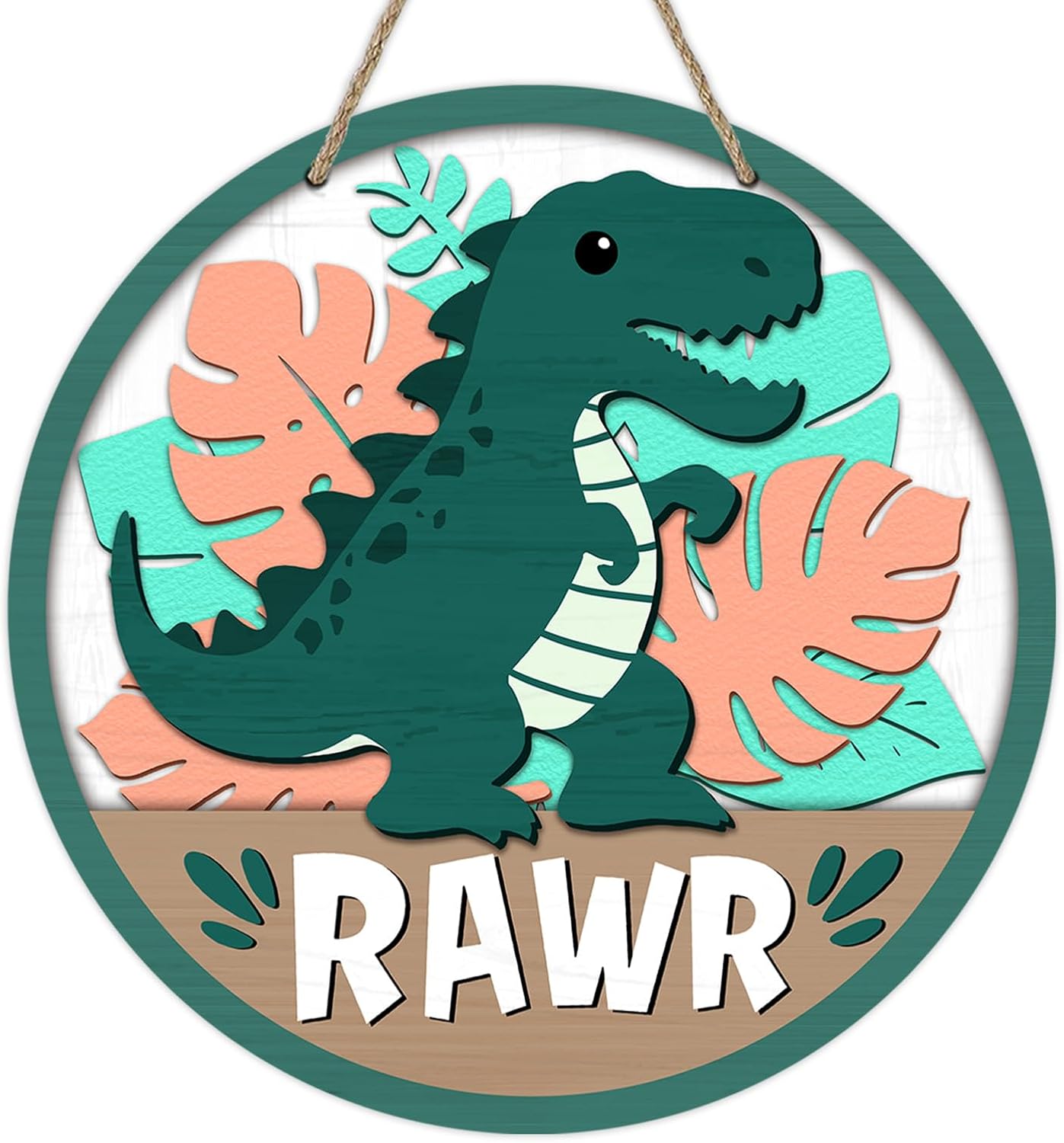 Deroro Dinosaur Rawr Front Door Sign Decor