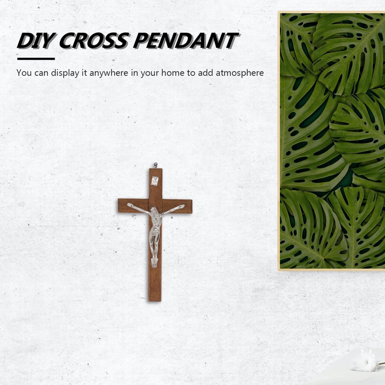 BESTOYARD Wood Wall Art 3 Pack - 5-Inch Medal Holy Crucifix Cross