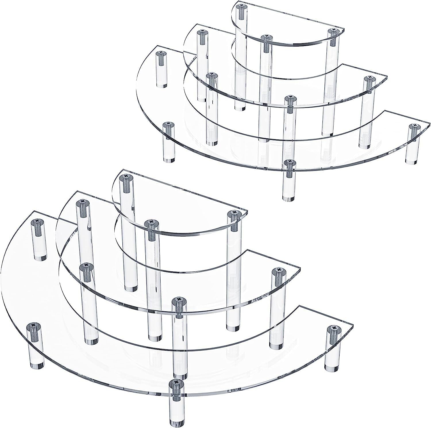 Gonice 2 Pack 3 Tier Clear Acrylic Display Riser