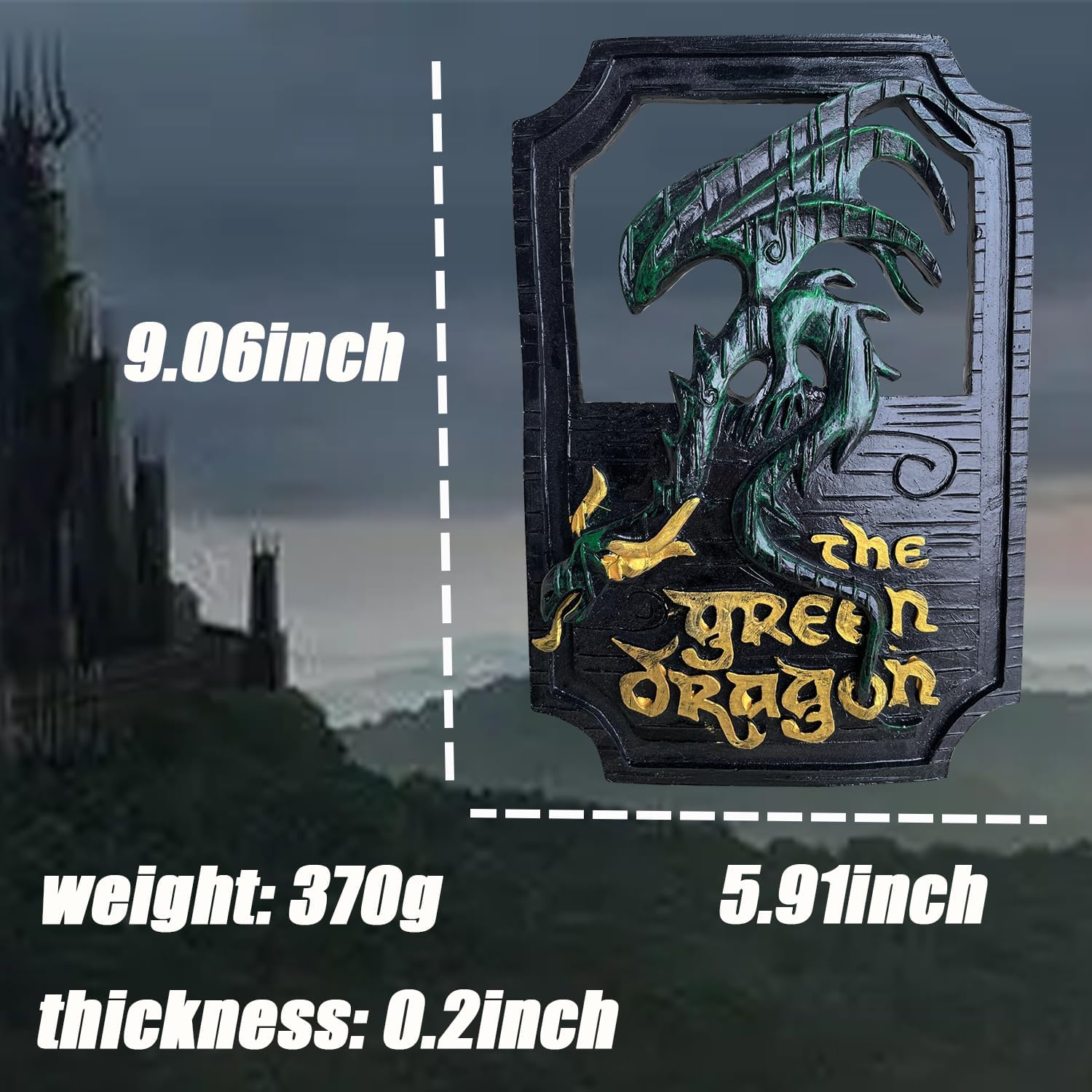 Kiswiar Green Dragon Wall Art Decor Sign