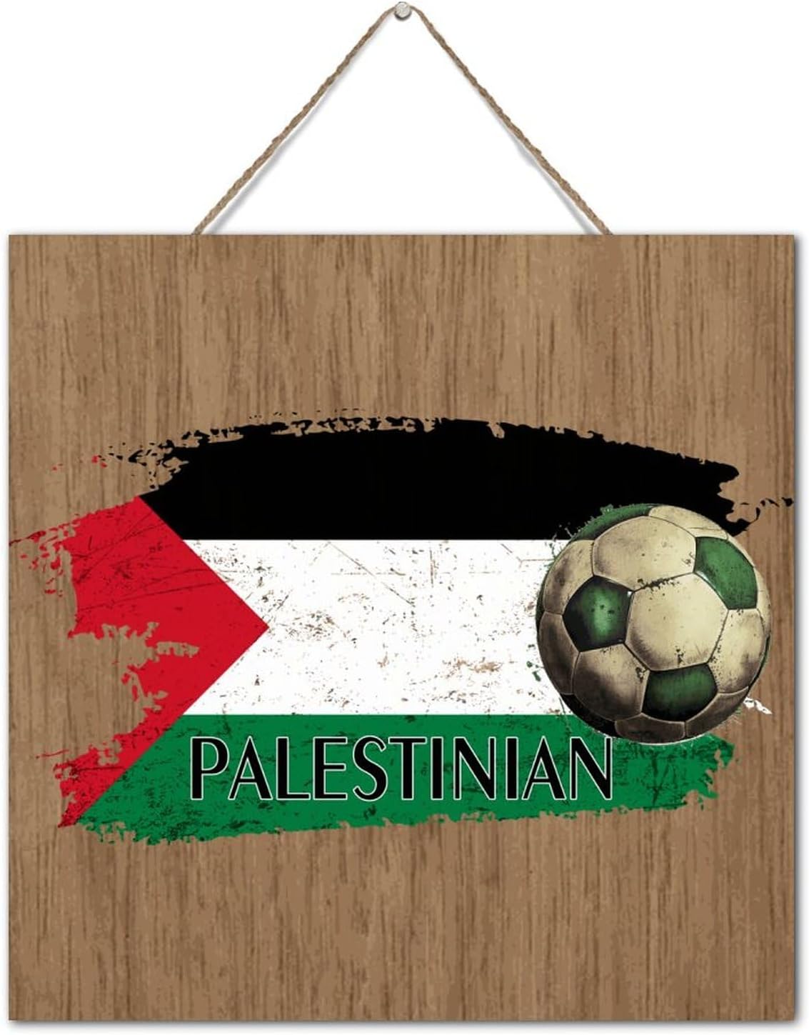 Inspirational Football Theme Wooden Wall Sign 12x12 Inch