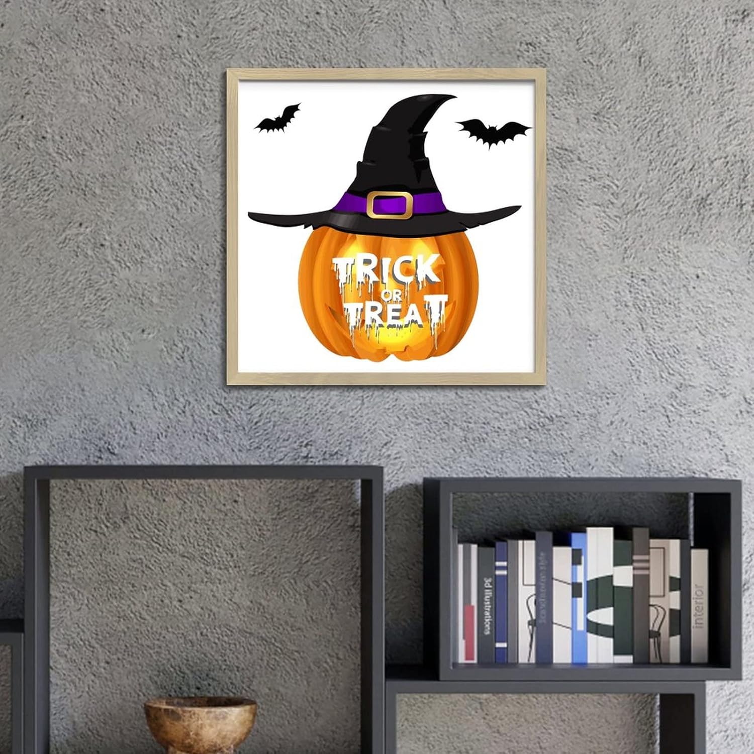 Happy Halloween Decor Jack-O-Lantern Wooden Wall Plaque