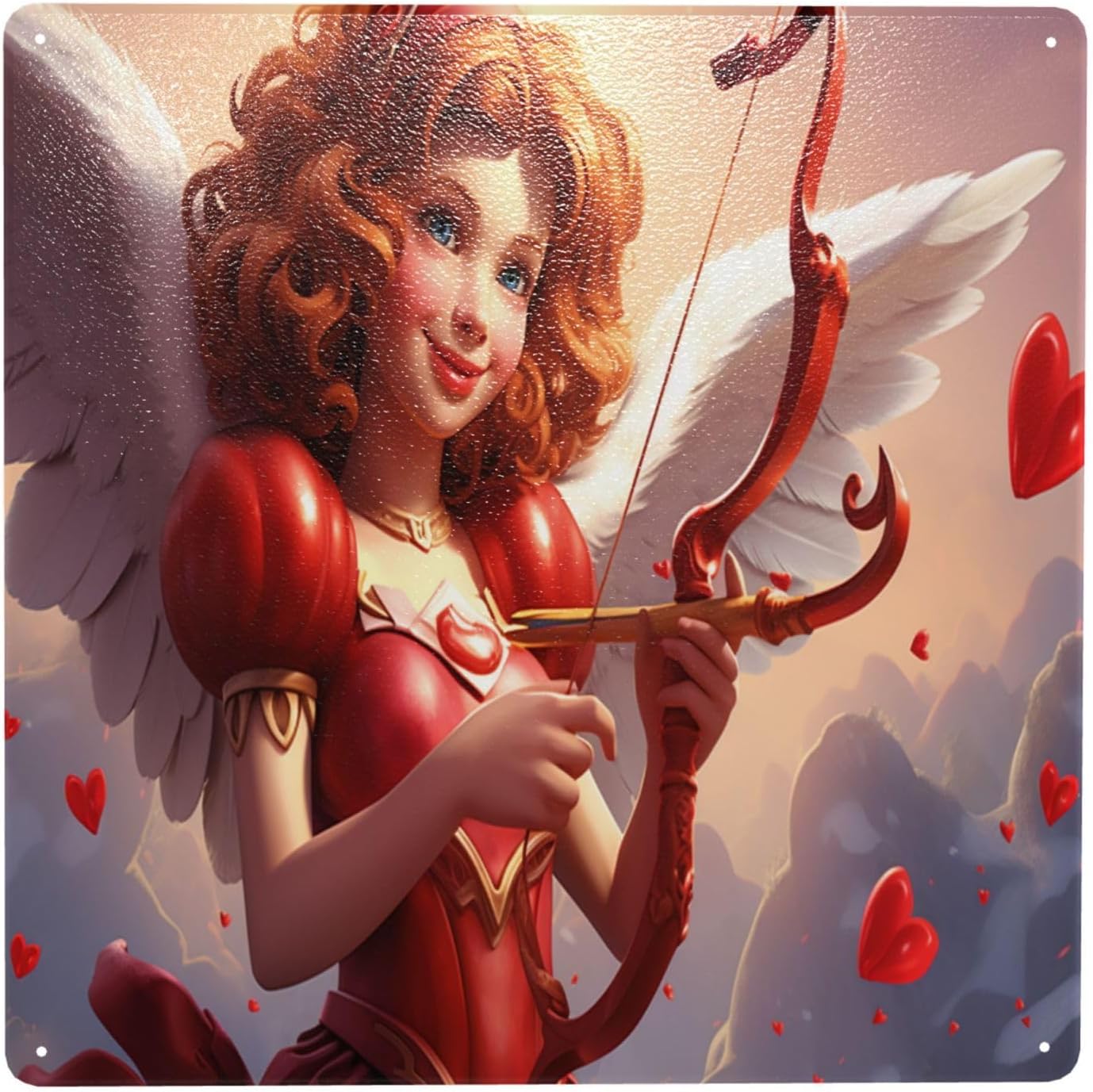 Enchanting Cupids Charm Tin Sign 12x12inch