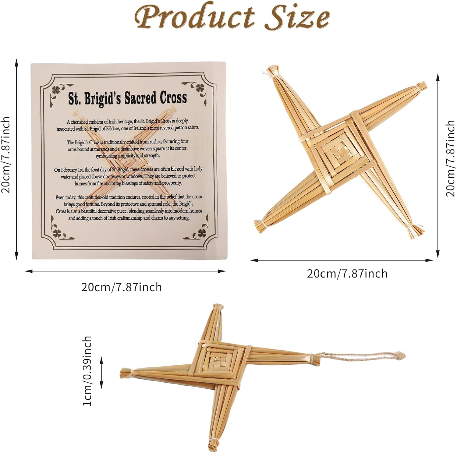 St Brigids Wall Cross 8 Inch Irish Decor