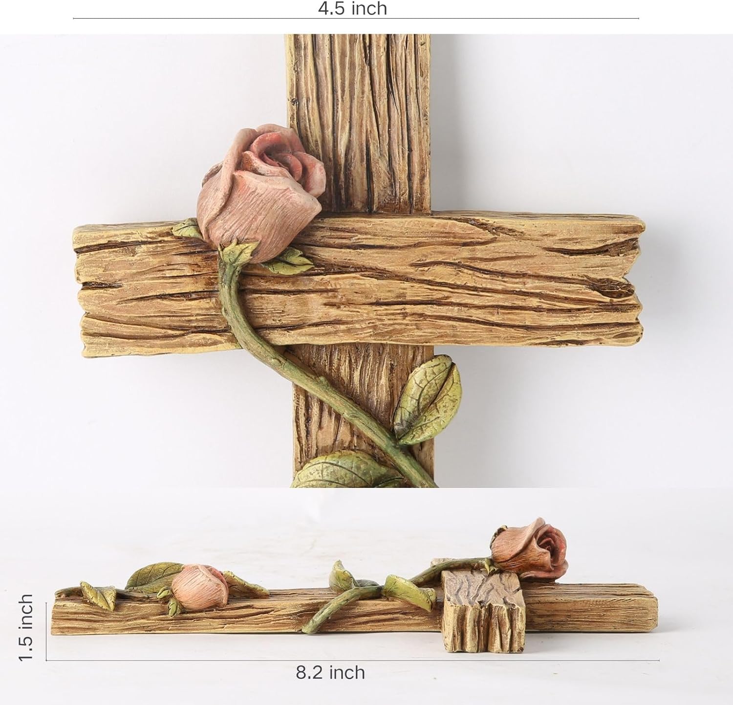 BC Home Decor 825 H Rose Cross Wall Decor