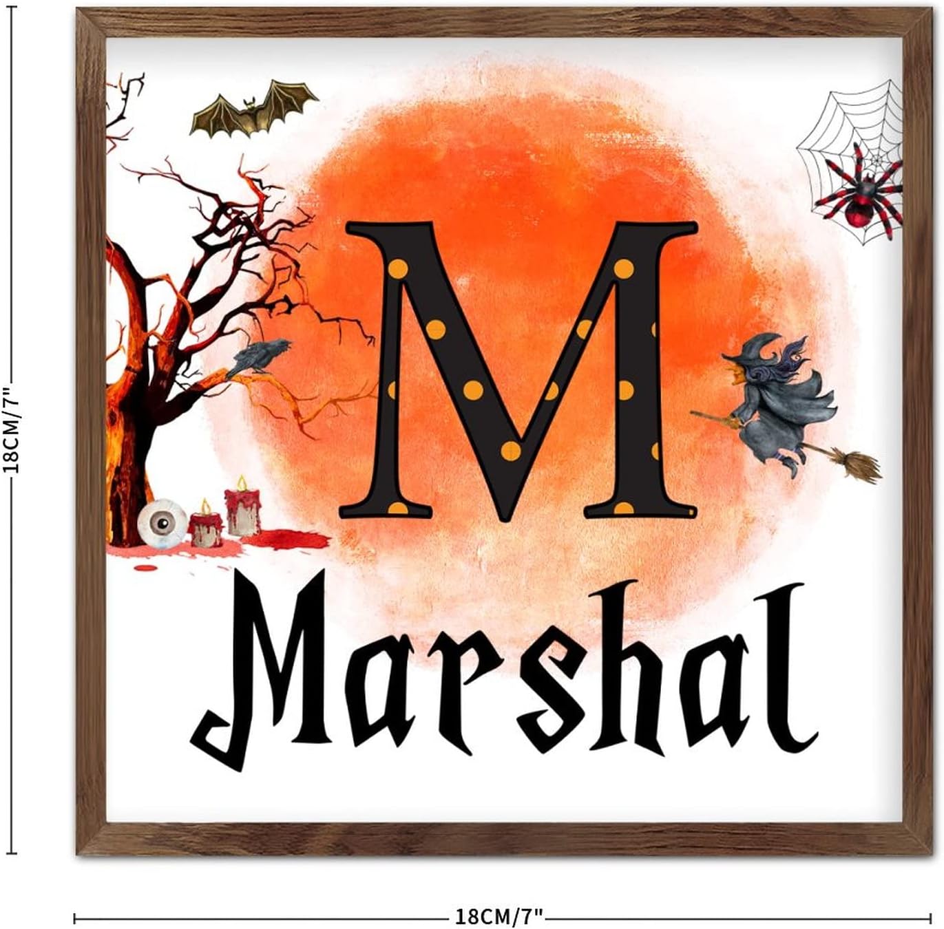 COCOKEN Halloween Name Letter Wooden Wall Art