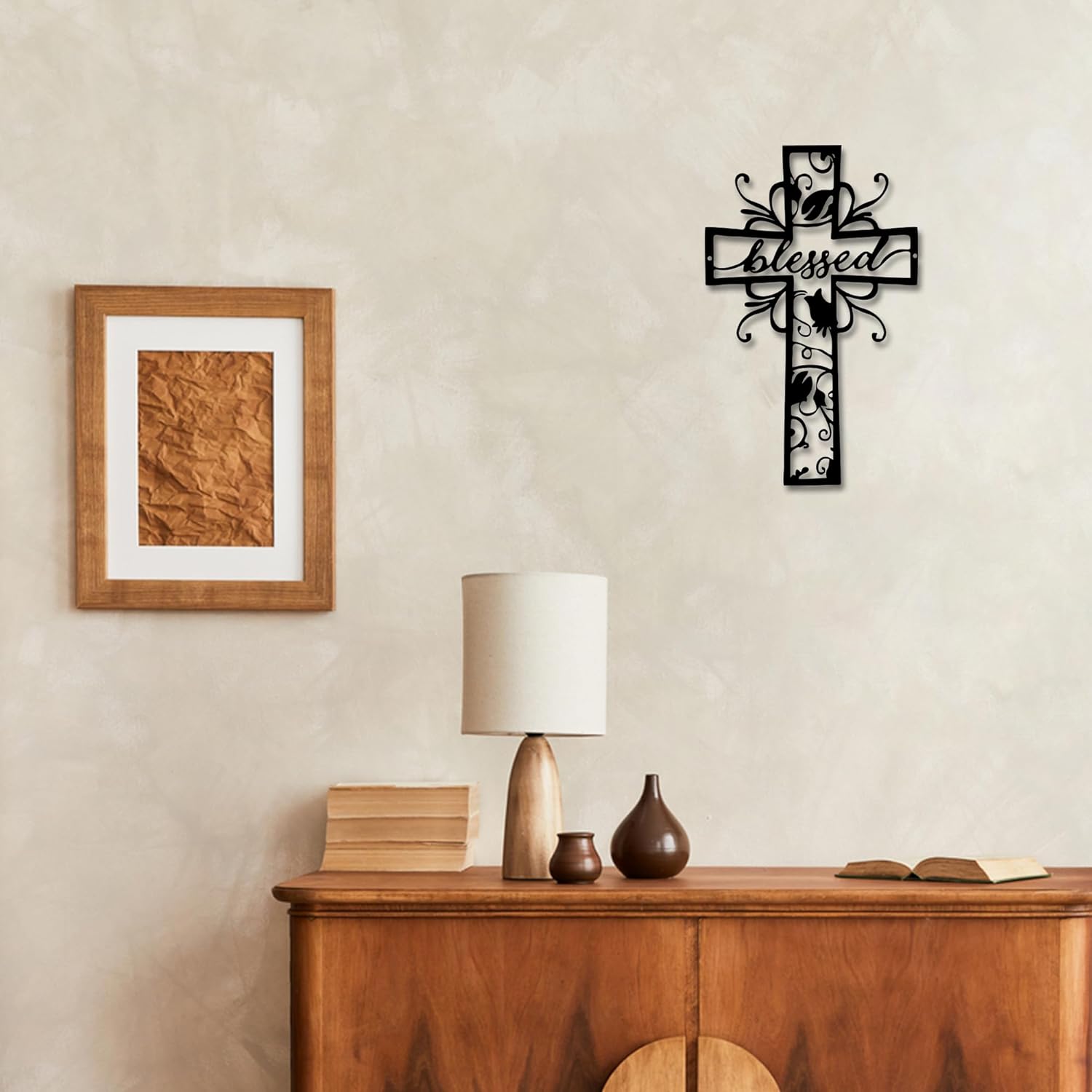 Rajukit Elegant Christian Wall Crosses - Premium Metal Wall Decor