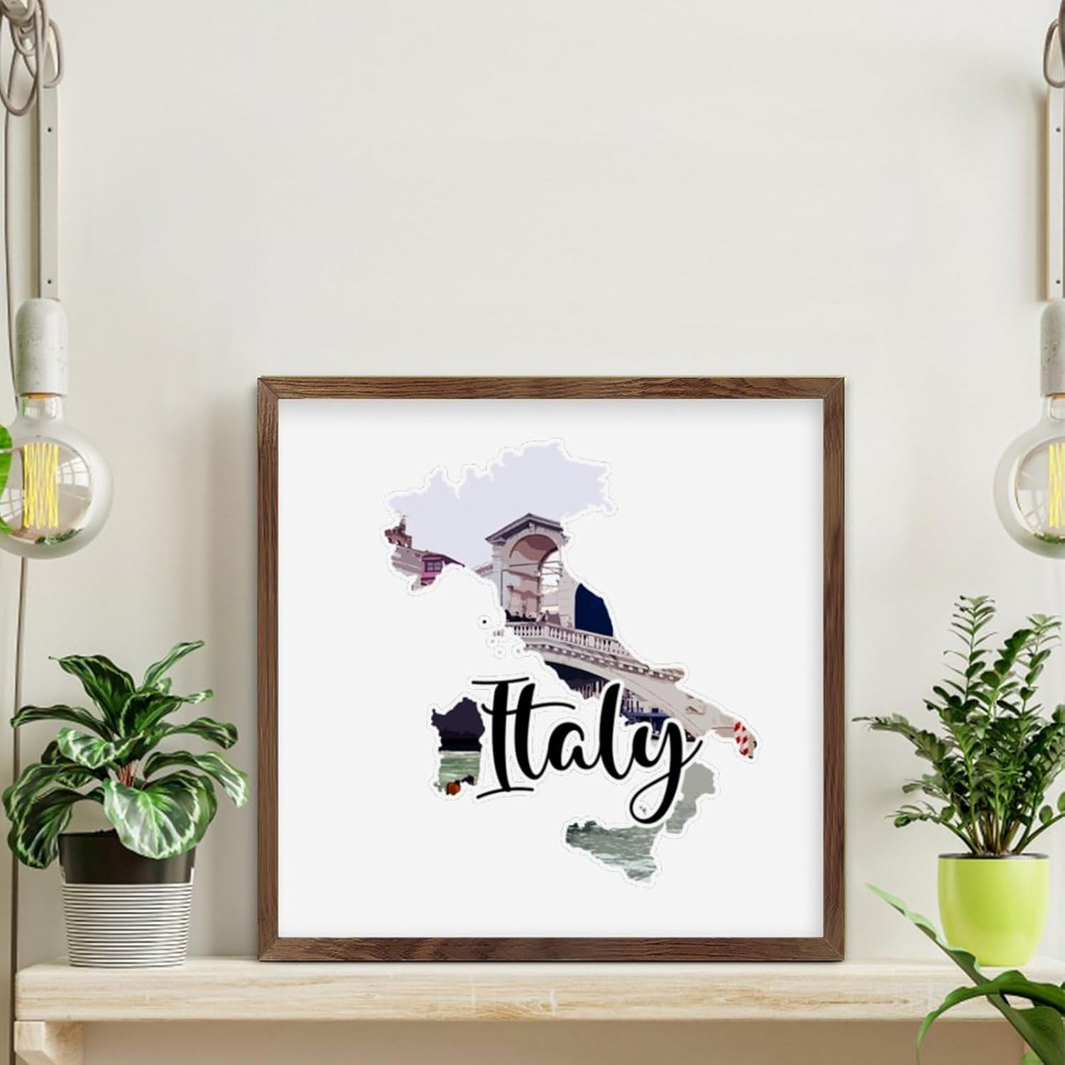 Wood Framed Printed Sign for Entryway and Bathroom Decor