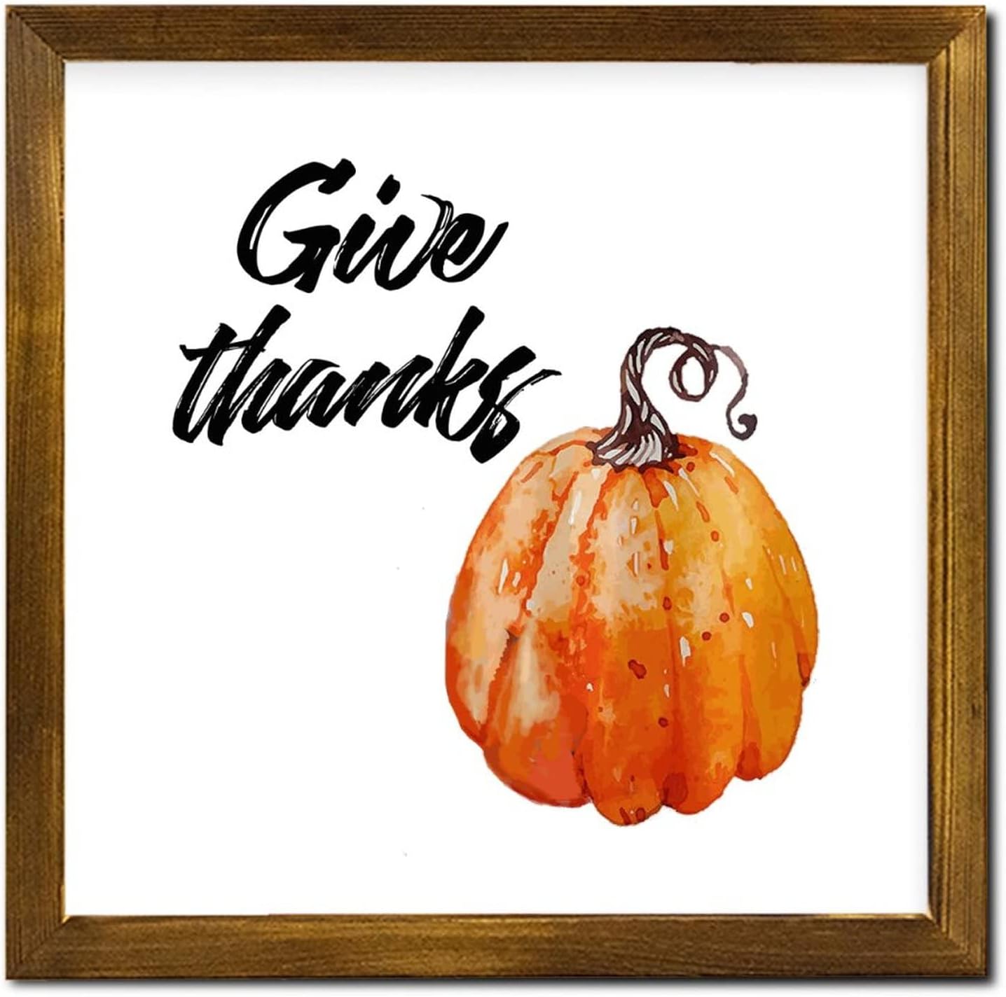 Thanksgiving Day Wood Framed Sign 12x12 Inch