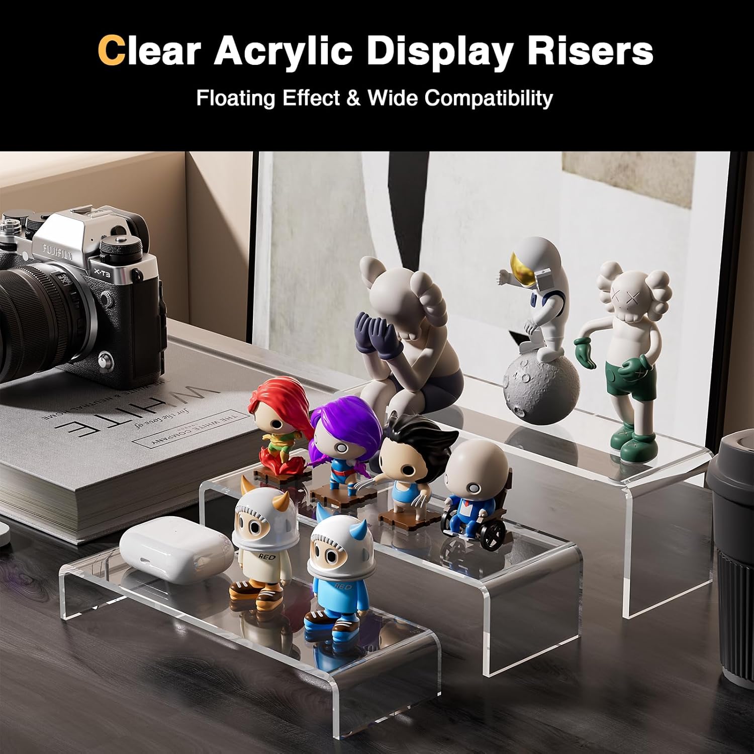Acina 6Pcs Acrylic Display Risers for Collectibles